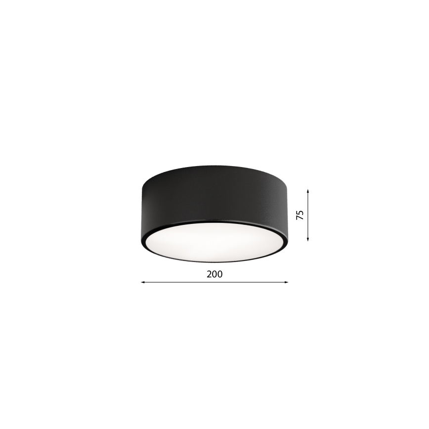 Iluminação de teto com sensor CLEO 1xE27/40W/230V d. 20 cm preto