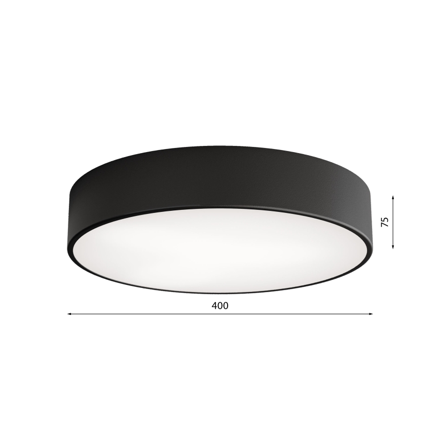 Iluminação de teto com sensor CLEO 3xE27/24W/230V d. 40 cm preta