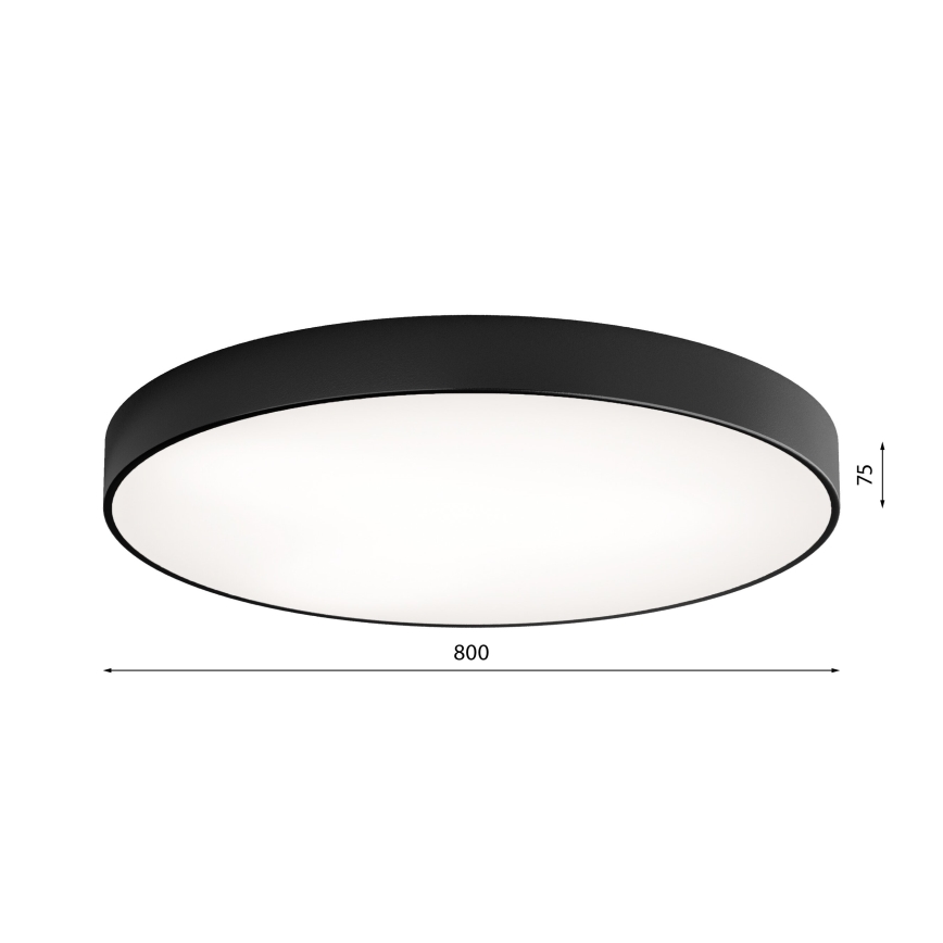 Iluminação de teto com sensor CLEO 6xE27/24W/230V d. 80 cm preta