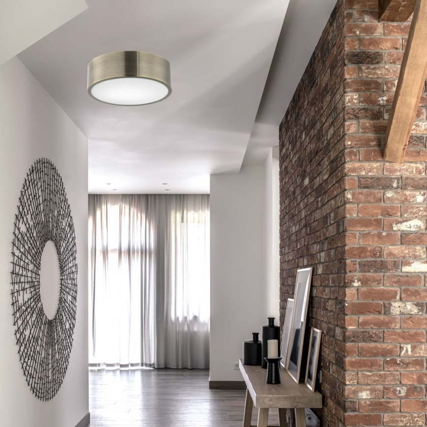 Iluminação de teto DANTE 1xE27/60W/230V diâmetro 26 cm pátina