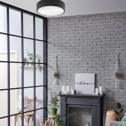 Iluminação de teto DANTE 2xE27/60W/230V diâmetro 36 cm preto