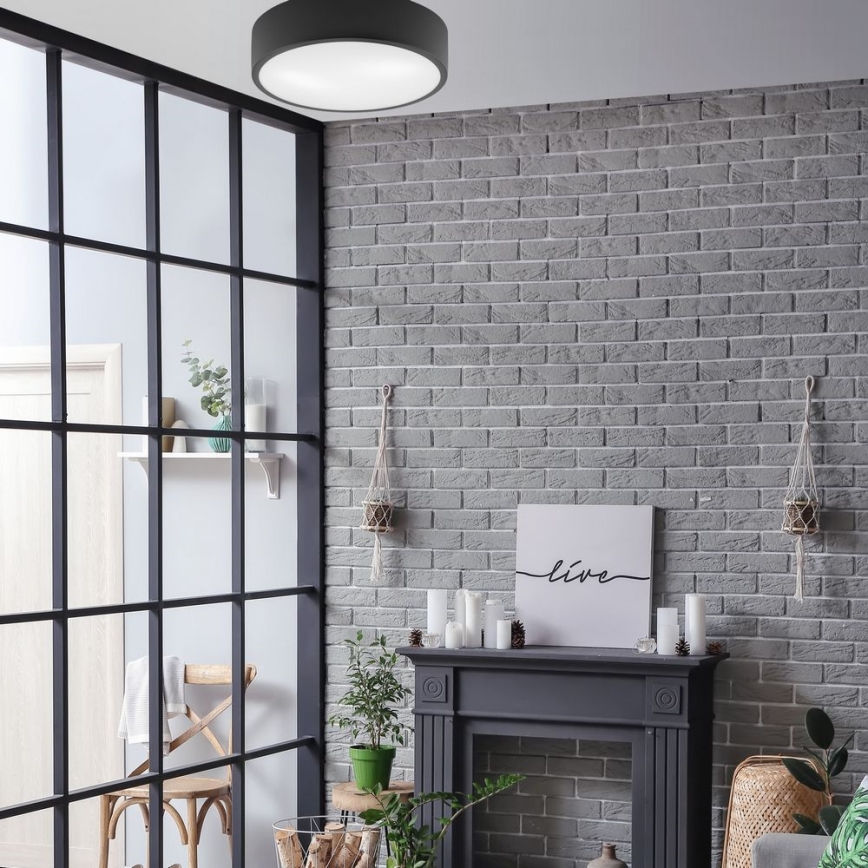 Iluminação de teto DANTE 2xE27/60W/230V diâmetro 36 cm preto