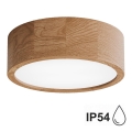 Iluminação de teto de casa de banho CLEO 2xE27/24W/230V IP54 diâmetro 27,5 cm carvalho