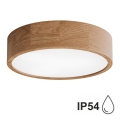 Iluminação de teto de casa de banho CLEO 3xE27/24W/230V IP54 diâmetro 37,5 cm carvalho