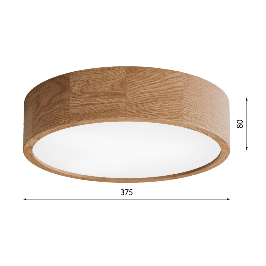 Iluminação de teto de casa de banho CLEO 3xE27/24W/230V IP54 diâmetro 37,5 cm carvalho