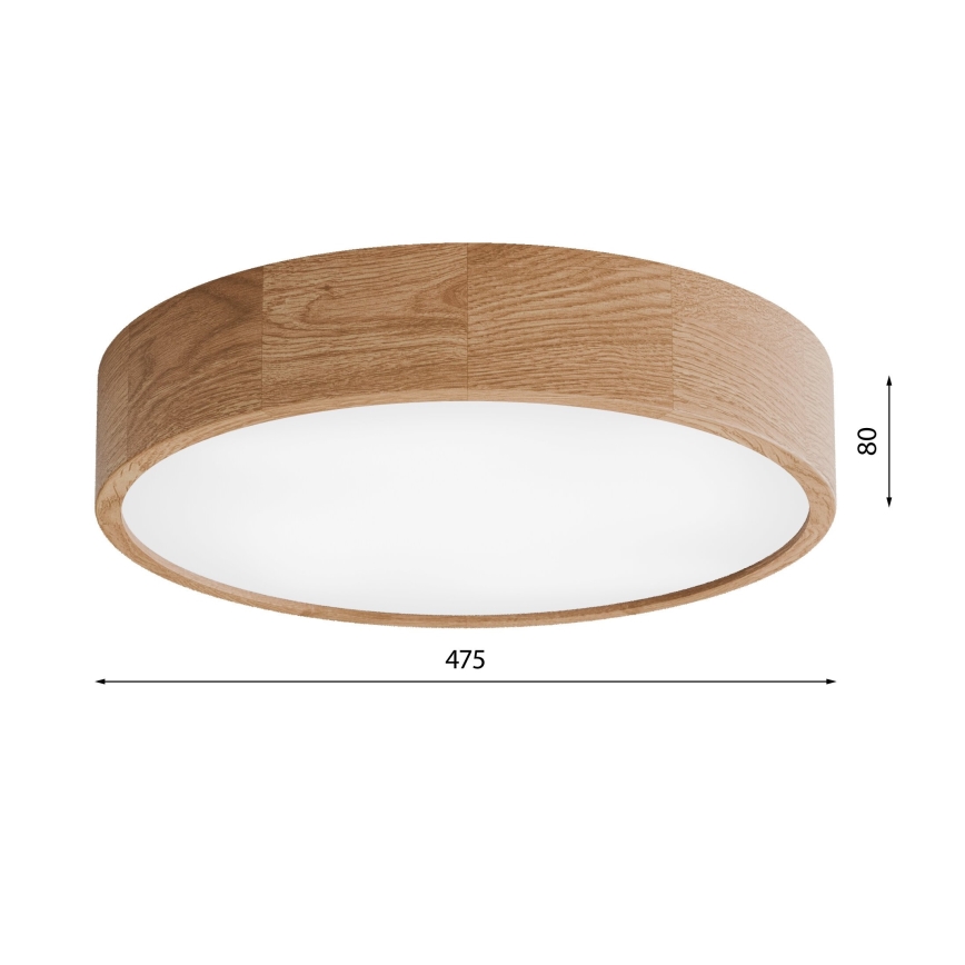 Iluminação de teto de casa de banho CLEO 4xE27/24W/230V IP54 diâmetro 47,5 cm carvalho