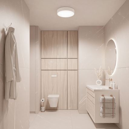 Iluminação de teto de casa de banho com sensor CLEO 2xE27/24W/230V d. 30 cm branco IP54