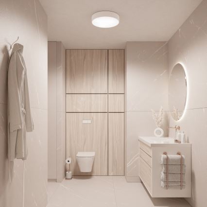 Iluminação de teto de casa de banho com sensor CLEO 3xE27/24W/230V d. 40 cm branco IP54