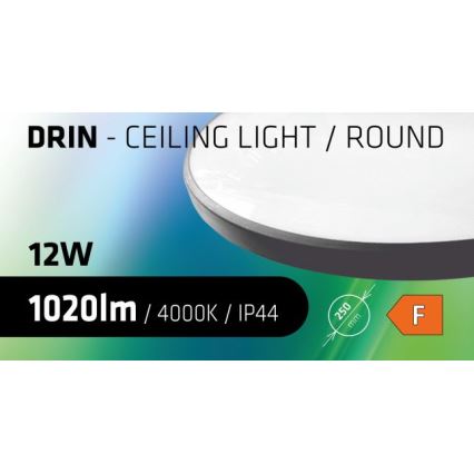 Iluminação de teto de casa de banho LED CIRCLE LED/12W/230V 4000K diâmetro 25 cm IP44 preto