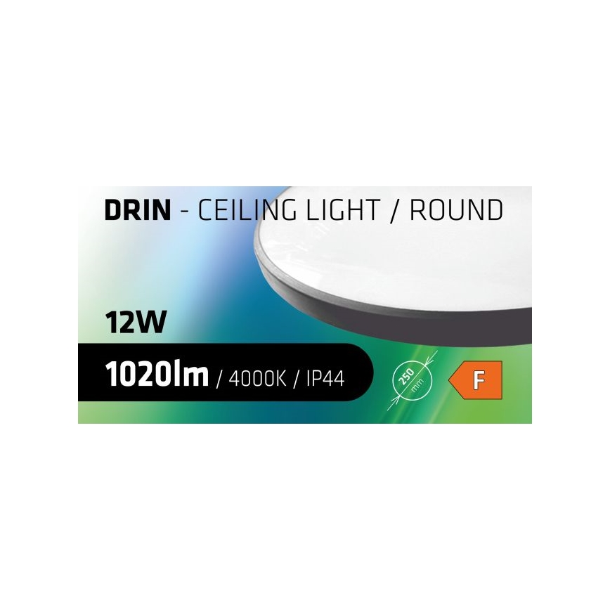 Iluminação de teto de casa de banho LED CIRCLE LED/12W/230V 4000K diâmetro 25 cm IP44 preto