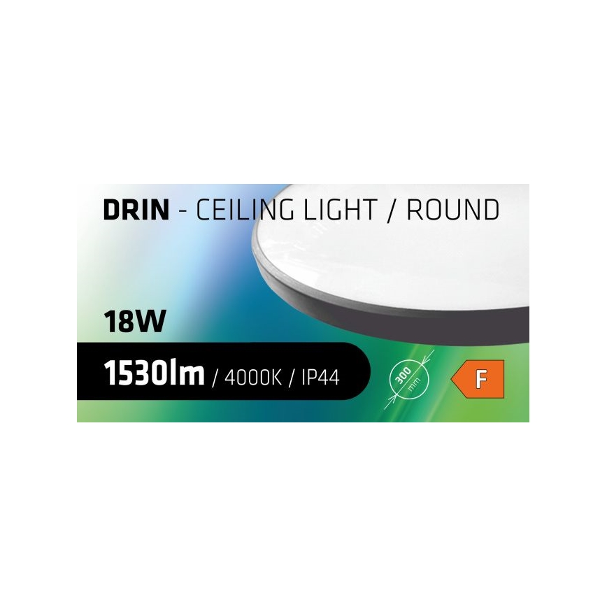 Iluminação de teto de casa de banho LED CIRCLE LED/18W/230V 4000K diâmetro 30 cm IP44 preto