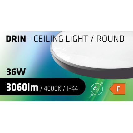Iluminação de teto de casa de banho LED CIRCLE LED/36W/230V 4000K diâmetro 45 cm IP44 preto