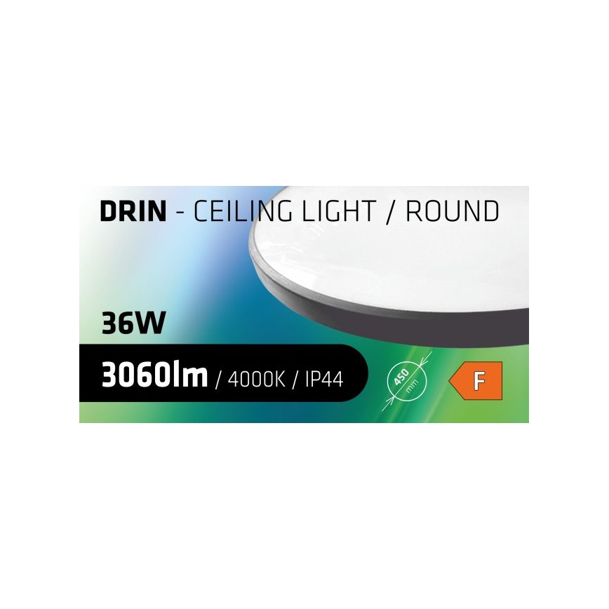 Iluminação de teto de casa de banho LED CIRCLE LED/36W/230V 4000K diâmetro 45 cm IP44 preto