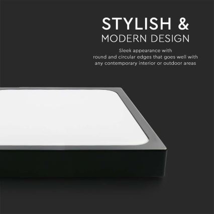 Iluminação de teto de casa de banho LED com sensor LED/18W/230V 4000K IP44 preto