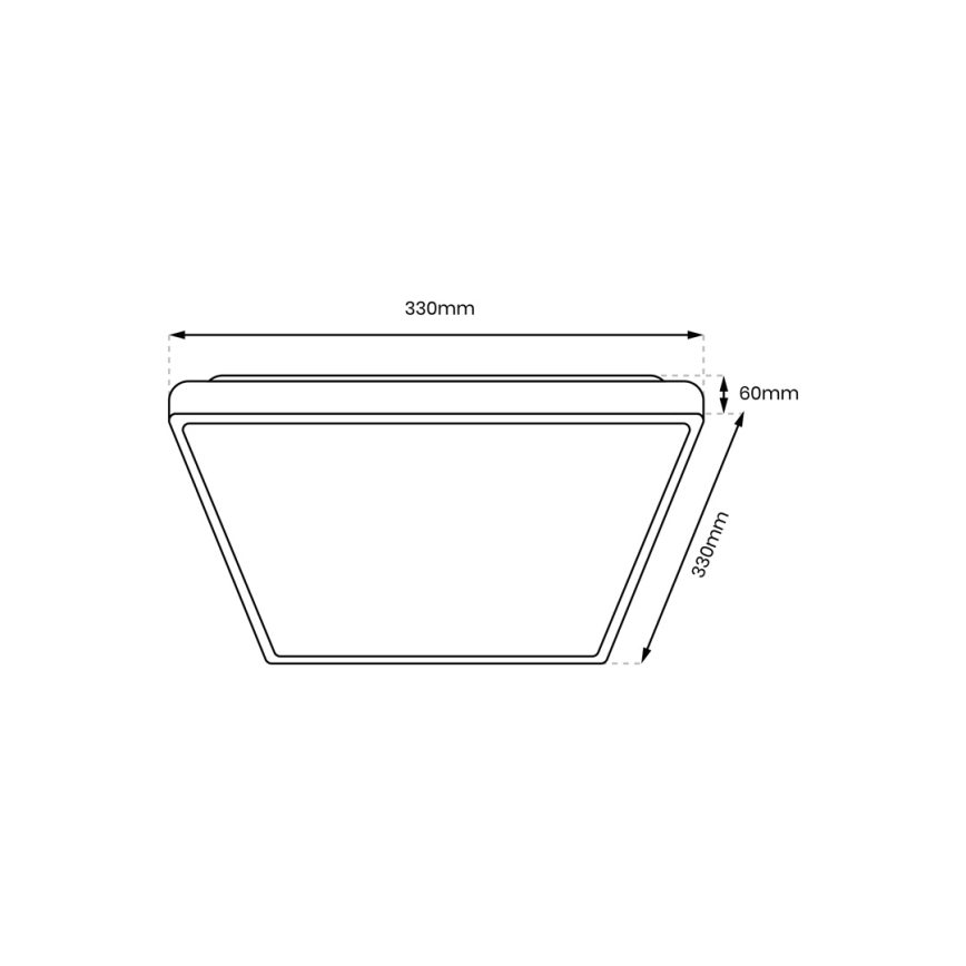 Iluminação de teto de casa de banho LED DABAR LED/17W/230V 4000K 33x33 cm IP44