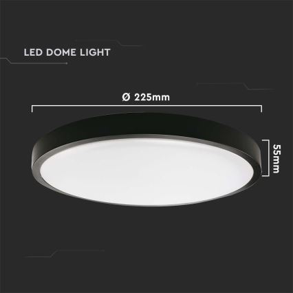 Iluminação de teto de casa de banho LED LED/18W/230V 4000K IP44 preto