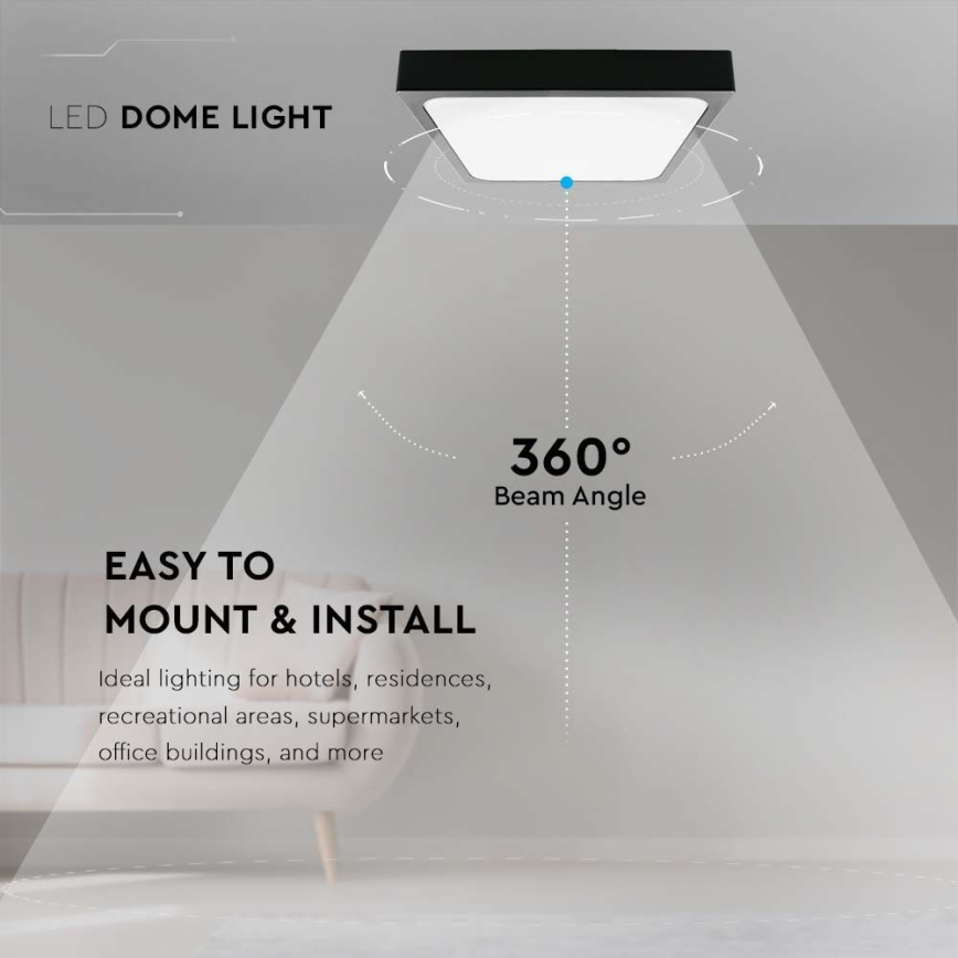 Iluminação de teto de casa de banho LED LED/18W/230V 6500K IP44 preto