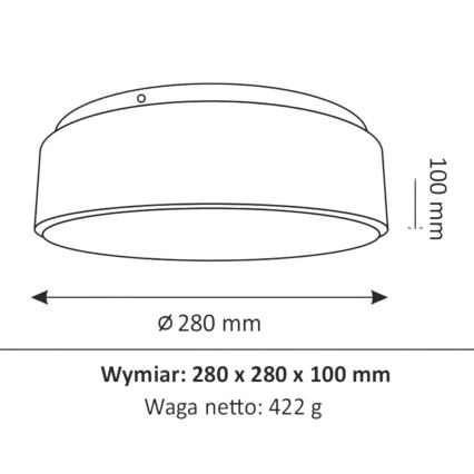 Iluminação de teto de casa de banho RENE LED/15W/230V IP44 preta