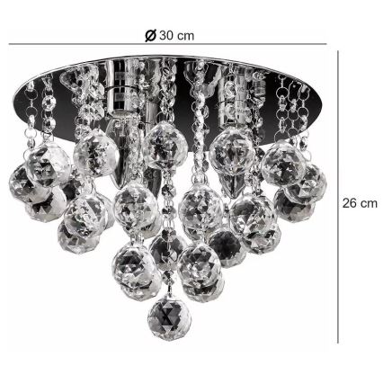 Iluminação de teto de cristal 3xE14/60W/230V