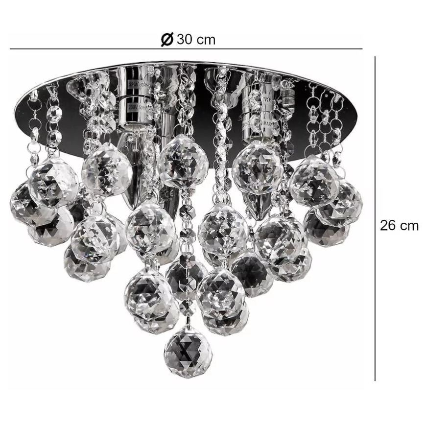 Iluminação de teto de cristal 3xE14/60W/230V