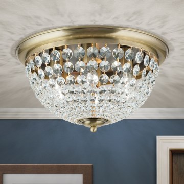 Iluminação de teto de cristal PLAFOND 6xE27/40W/230V diâmetro 47 cm bronze