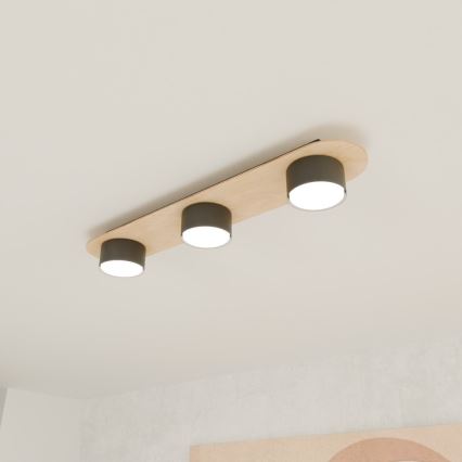 Iluminação de teto DIAZ 3xGX53/12W/230V preto/castanho