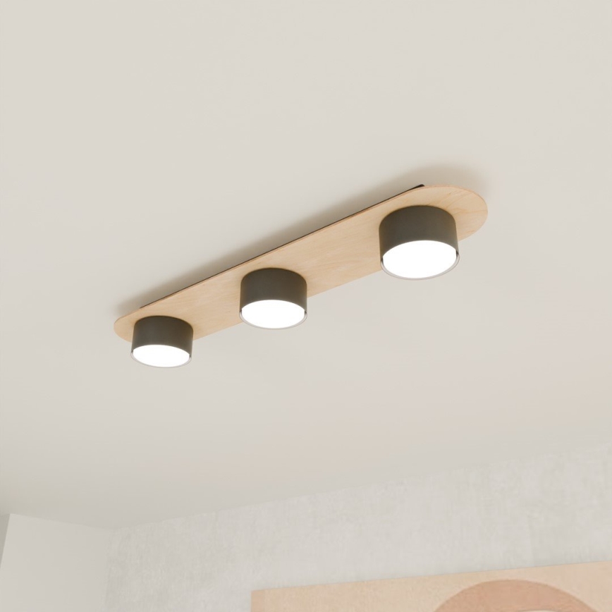 Iluminação de teto DIAZ 3xGX53/12W/230V preto/castanho