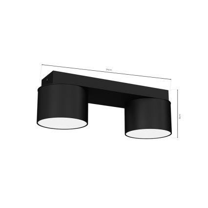 Iluminação de teto DIXIE 2xGX53/11W/230V preta