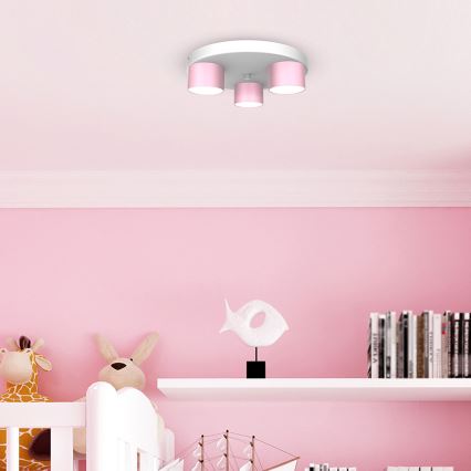 Iluminação de teto DIXIE 3xGX53/11W/230V rosa