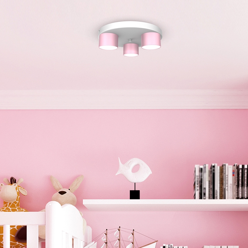 Iluminação de teto DIXIE 3xGX53/11W/230V rosa