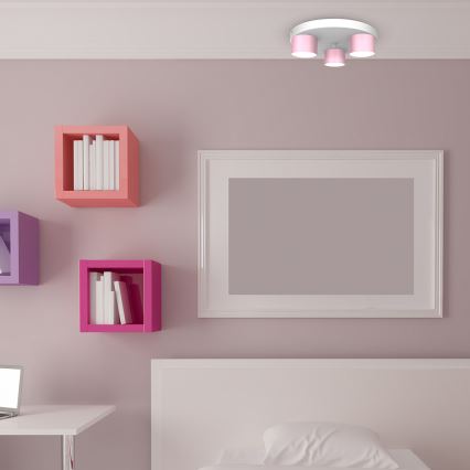 Iluminação de teto DIXIE 3xGX53/11W/230V rosa