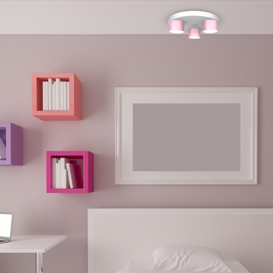 Iluminação de teto DIXIE 3xGX53/11W/230V rosa