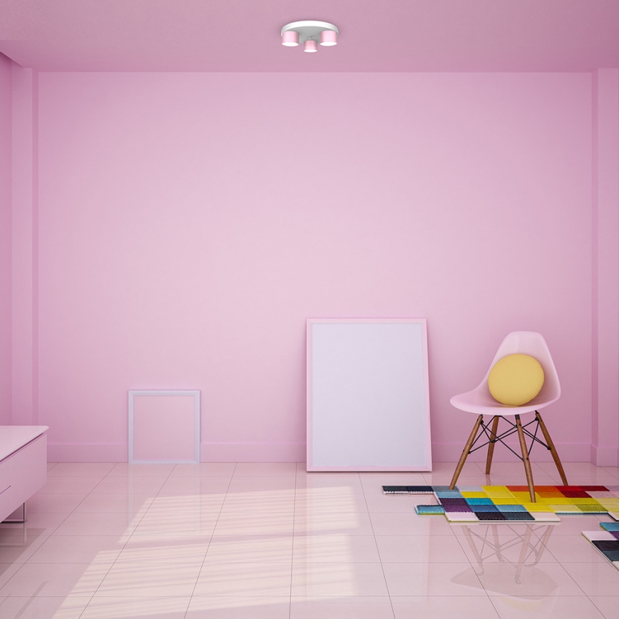 Iluminação de teto DIXIE 3xGX53/11W/230V rosa