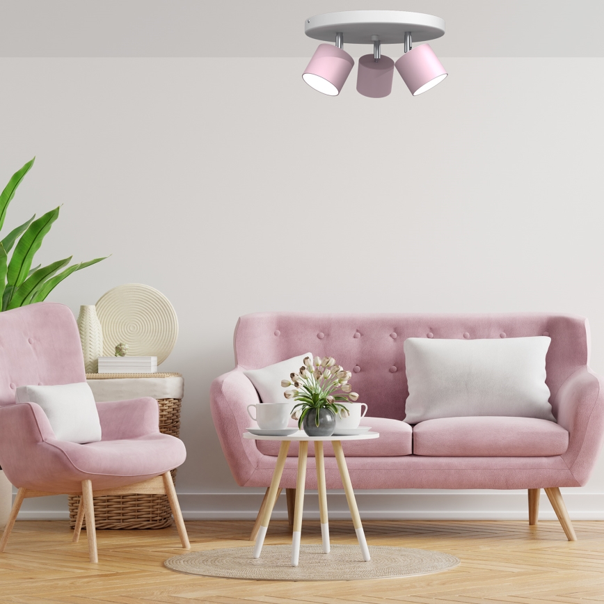 Iluminação de teto DIXIE 3xGX53/11W/230V rosa