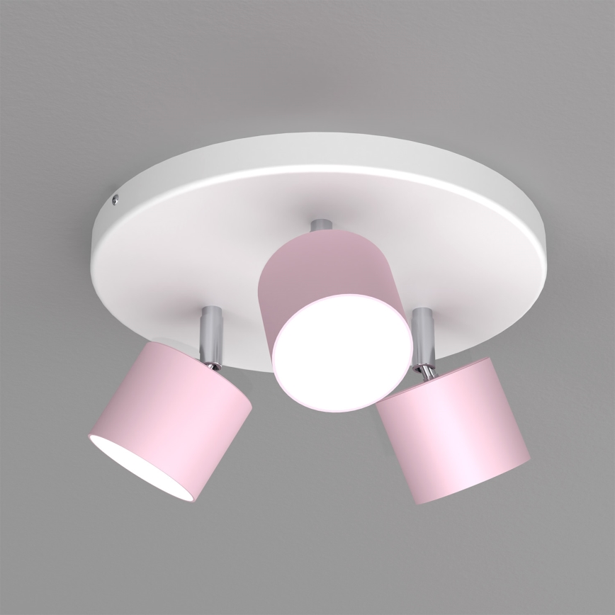 Iluminação de teto DIXIE 3xGX53/11W/230V rosa