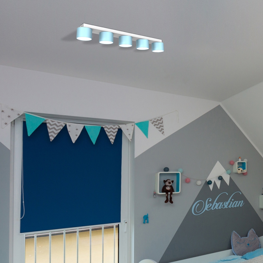 Iluminação de teto DIXIE 5xGX53/11W/230V azul