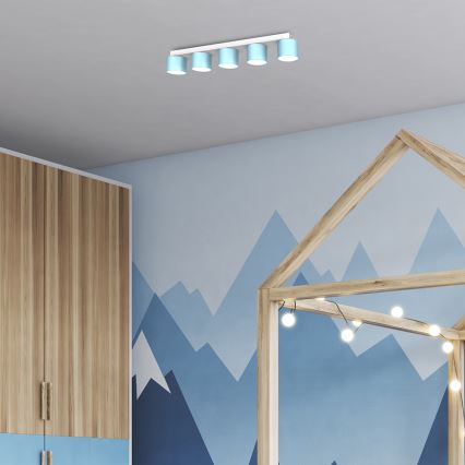 Iluminação de teto DIXIE 5xGX53/11W/230V azul