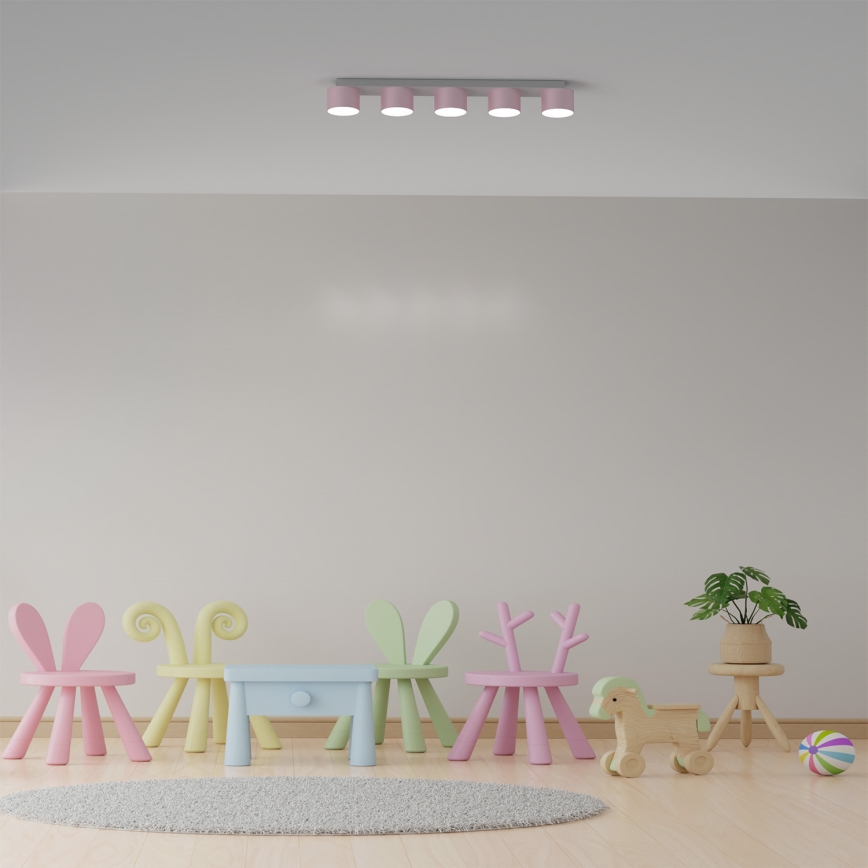 Iluminação de teto DIXIE 5xGX53/11W/230V rosa