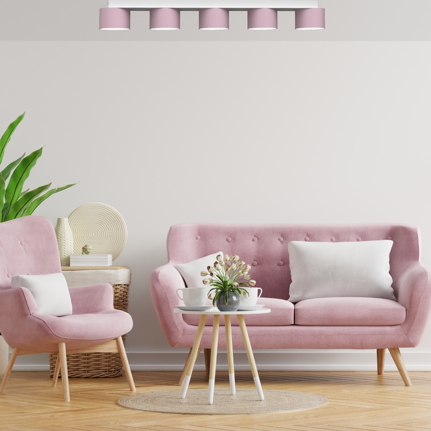 Iluminação de teto DIXIE 5xGX53/11W/230V rosa