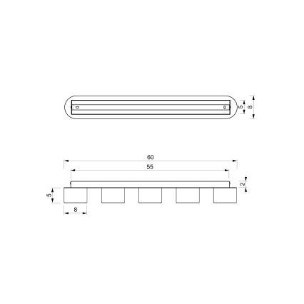 Iluminação de teto DIXIE 5xGX53/11W/230V rosa
