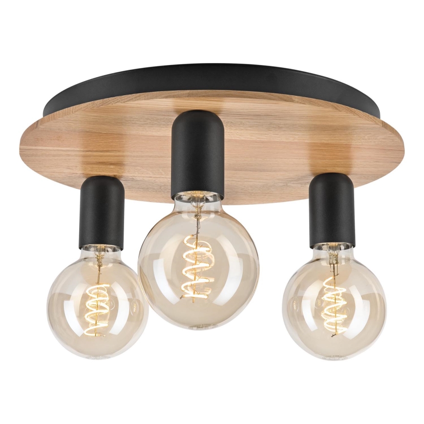 Iluminação de teto DUSTY 3xE27/15W/230V diâmetro 34 cm carvalho/preto
