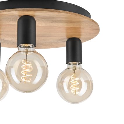 Iluminação de teto DUSTY 3xE27/15W/230V diâmetro 34 cm carvalho/preto