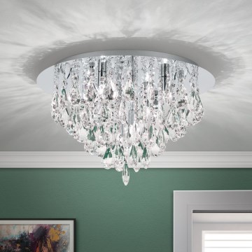 Iluminação de teto em cristal CELESTE 6xG9/40W/230V diâmetro 45 cm cromado brilhante