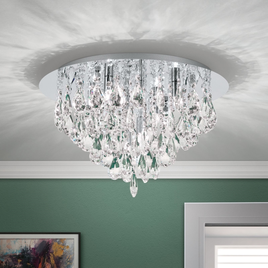 Iluminação de teto em cristal CELESTE 6xG9/40W/230V diâmetro 45 cm cromado brilhante