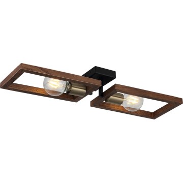 Iluminação de teto ERA 2xE27/40W/230V castanho