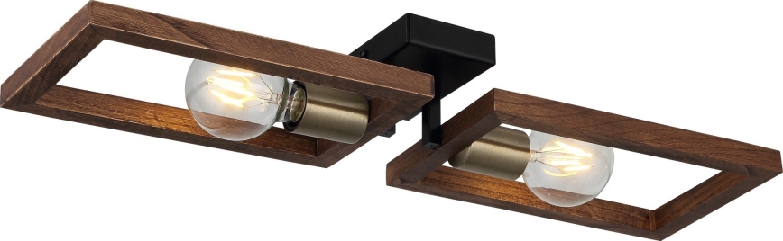 Iluminação de teto ERA 2xE27/40W/230V castanho