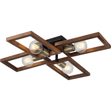 Iluminação de teto ERA 4xE27/40W/230V castanho
