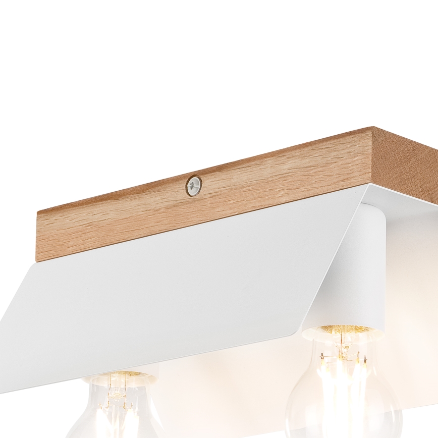 Iluminação de teto ESME 2xE27/15W/230V branco/carvalho