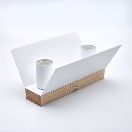 Iluminação de teto ESME 2xE27/15W/230V branco/carvalho