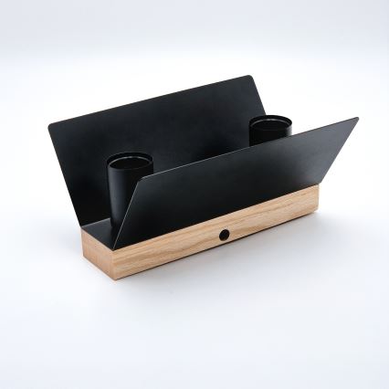 Iluminação de teto ESME 2xE27/15W/230V preto/carvalho